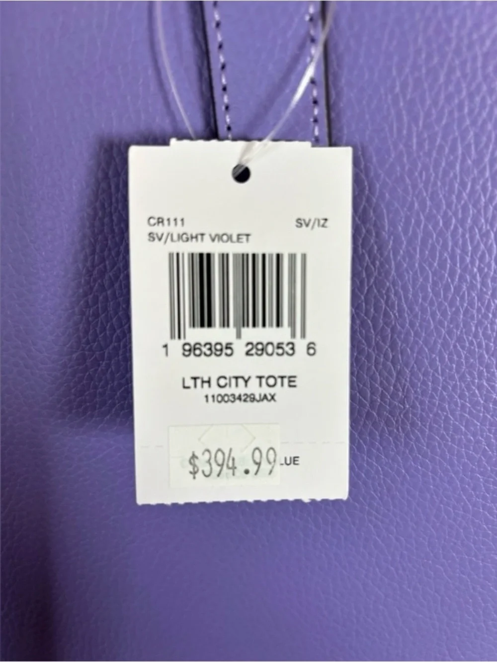 Coach Purple Lavender Pebbled Leather Tote